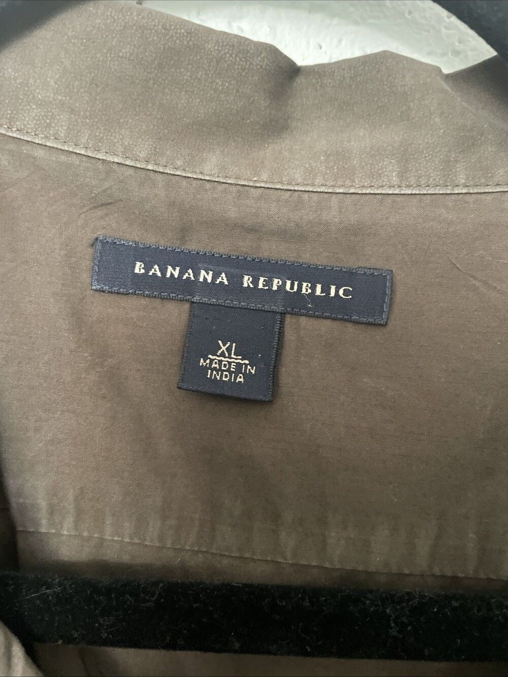 Banana Republic Shirt Mens XL Brown Embroidered Short Sleeve Button-Up Casual - Picture 2 of 4